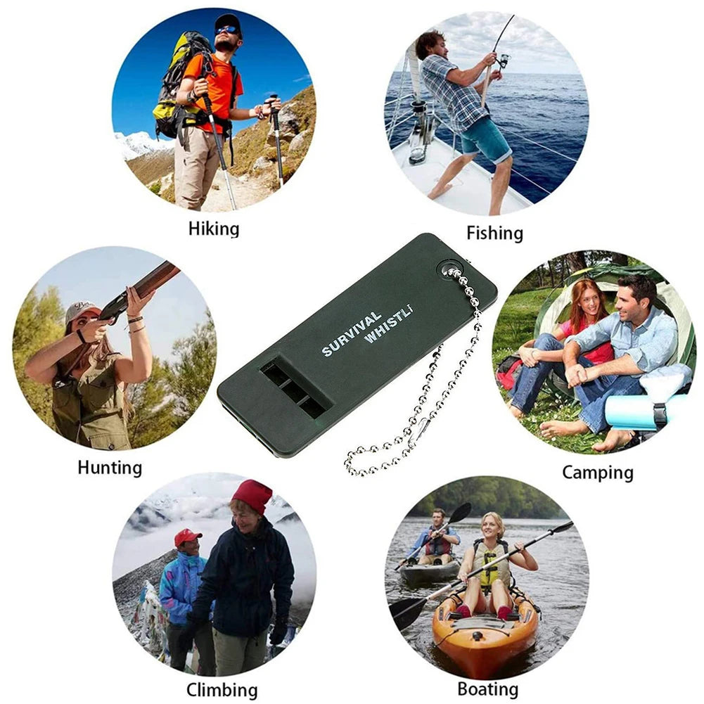 High Decibel 3-Frequency Survival Whistle – Emergency Tool for Hiking, Camping, Hunting